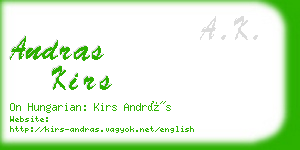 andras kirs business card